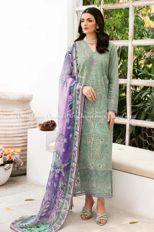 Pista Purple Lawn Suit