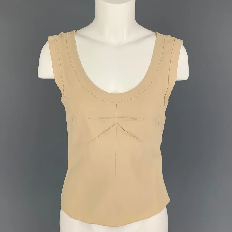 PRADA Size 4 Beige Acetate Viscose Camisole Dress Top