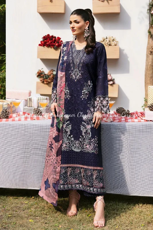 Purple Pink Lawn Salwar Kameez