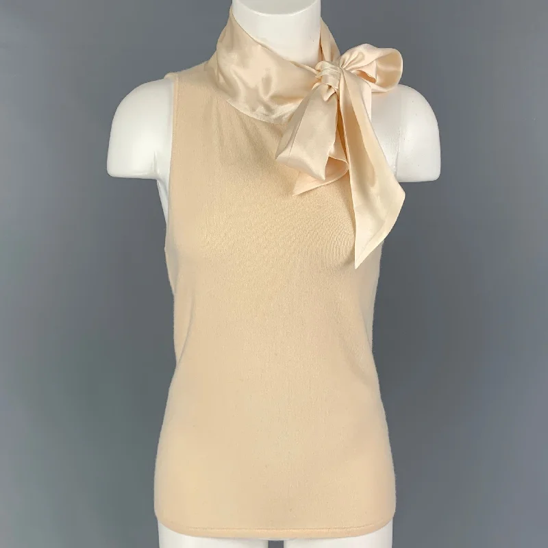 RALPH LAUREN Black Label Size M Cream Cashmere Blend Sleeveless Dress Top