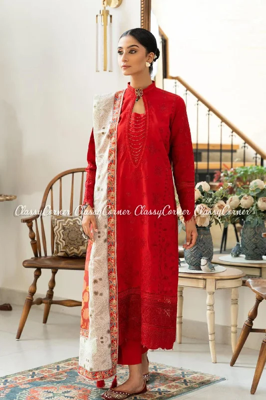 Red Lawn Pakistani Formal Wear Suit