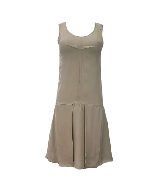 RICHARD CHAI Women's Beige Drop Waist Dress #9S11 NWT