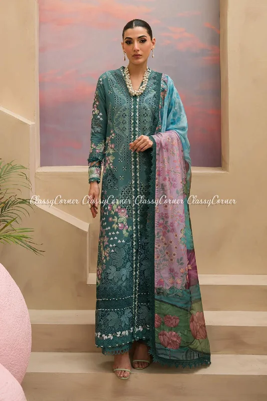 Sea Green 3pc Lawn Salwar Kameez