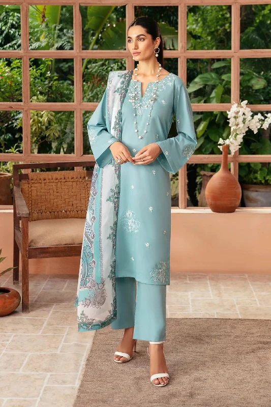 Sky Blue Semi Formal Lawn Suit