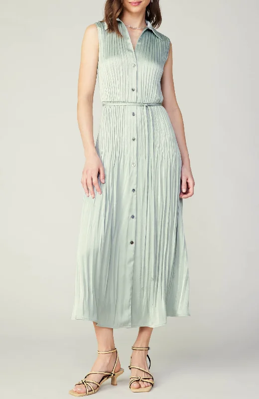 Current Air - Sleeveless Button Down Pleated Dress