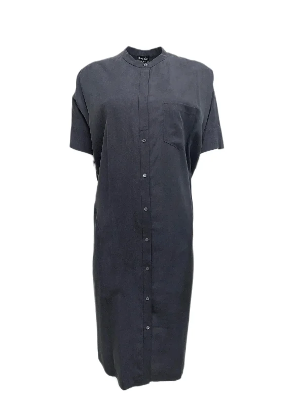 STEVEN ALAN Women's Faded Black Oversized Stand Collar Dress #R0316 S NWT