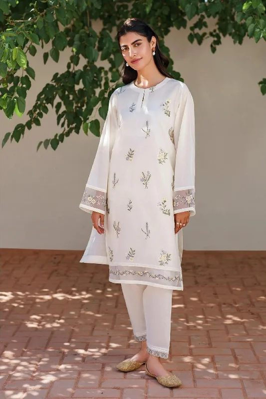 White Lawn Readymade Salwar Kameez