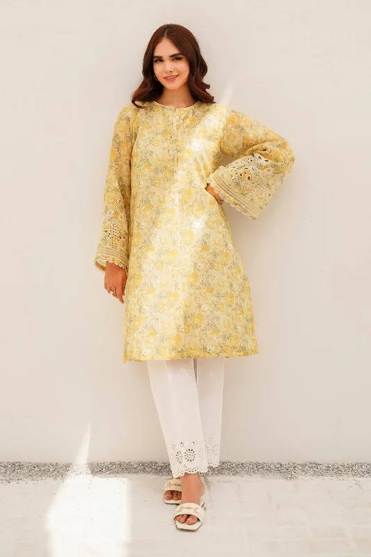 Yellow White Lawn Salwar Kameez