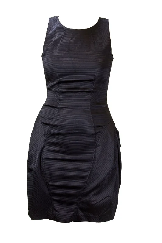 ZAC POSEN Women's Navy Ribbed Sleeveless Sheath Dress Sz 4 $2,590 NEW