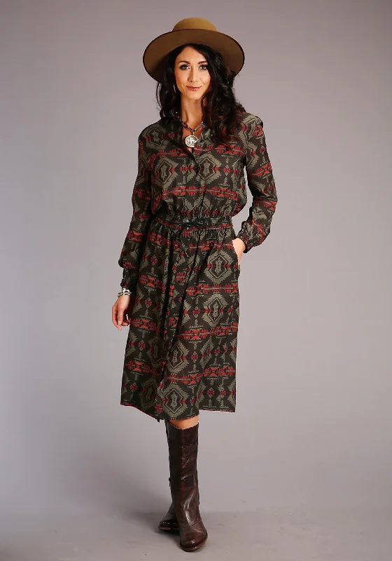 Women's Stetson Blanket Print Western Collared Dress