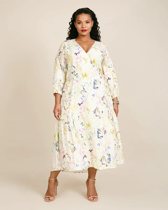 Ile Wrap Dress | Brushstrokes Floral