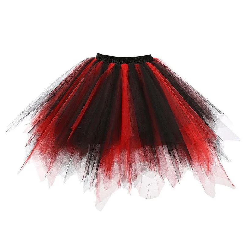 Colorful Pleated Gauze Colors Short Skirt