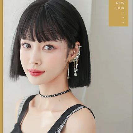 Comic bangs short hair wig YV43847