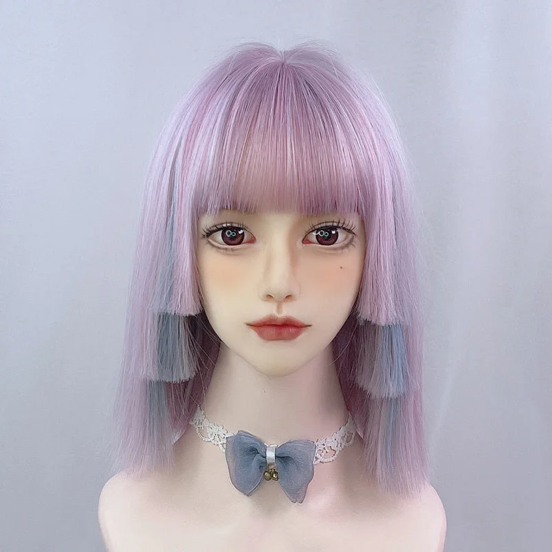 lolita purple short wig yv30223