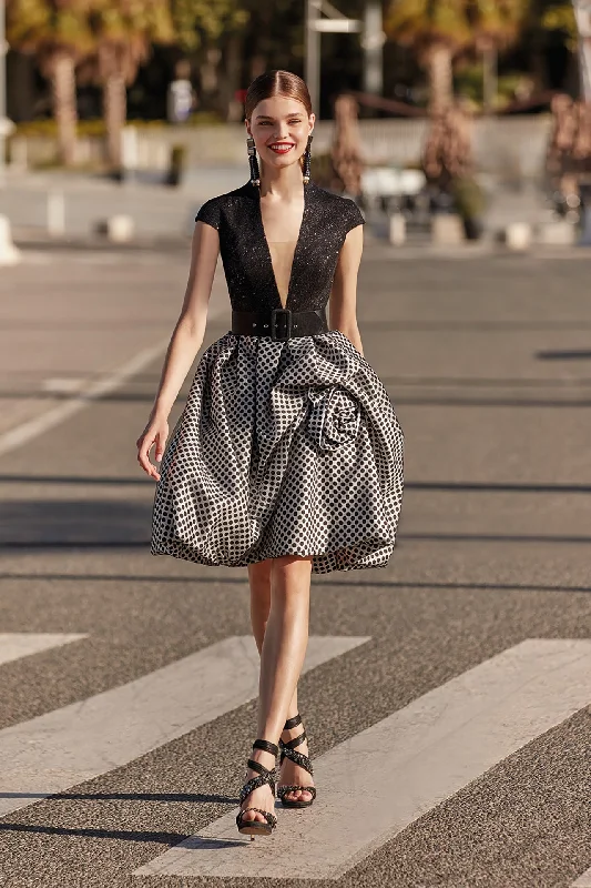 Puff skirt sleeveless short dress