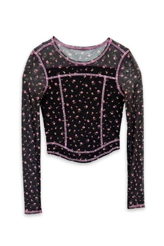 JUNIOR ROMI LONG SLEEVE MESH TOP