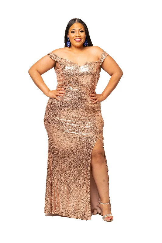 Gold Joseline Sequin Gown