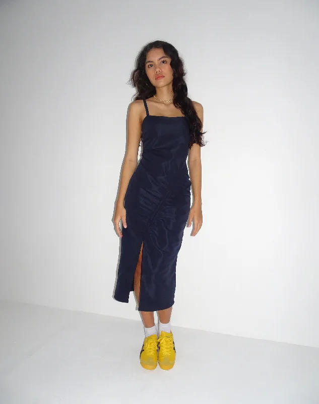 Daisha Midi Dress in Navy