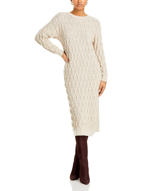 Ruby Womens Textured Midi Sweaterdress