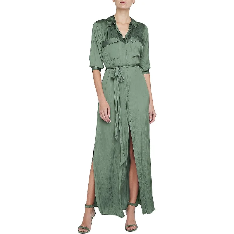 Cameron Womens Belted Long Shirtdress