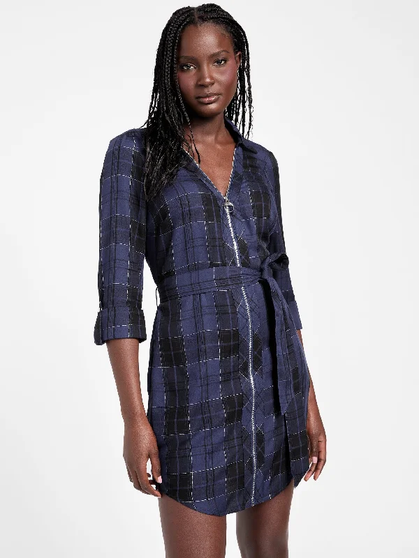 Miracle Plaid Shirt Dress