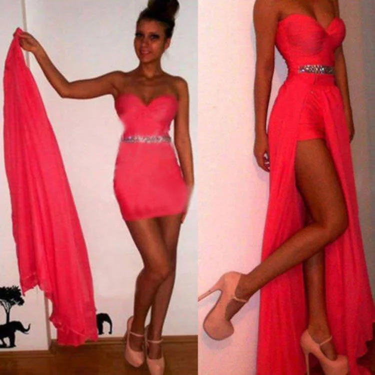 Irregular Low High Bodycon Prom Dress